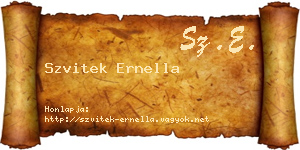 Szvitek Ernella névjegykártya